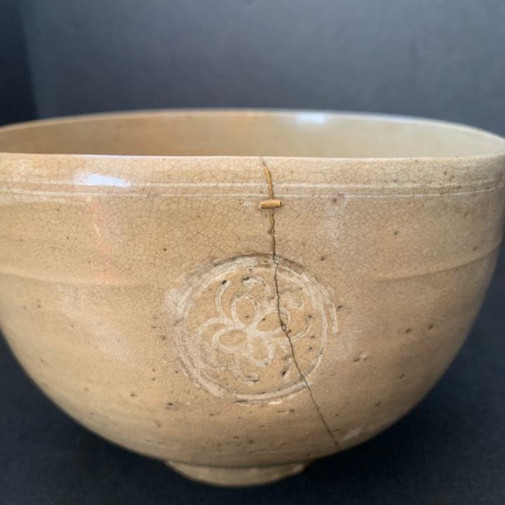 時代物　御本狂言袴 茶碗　高麗茶碗　三島丸文　三島　丸文　狂言袴　茶道具