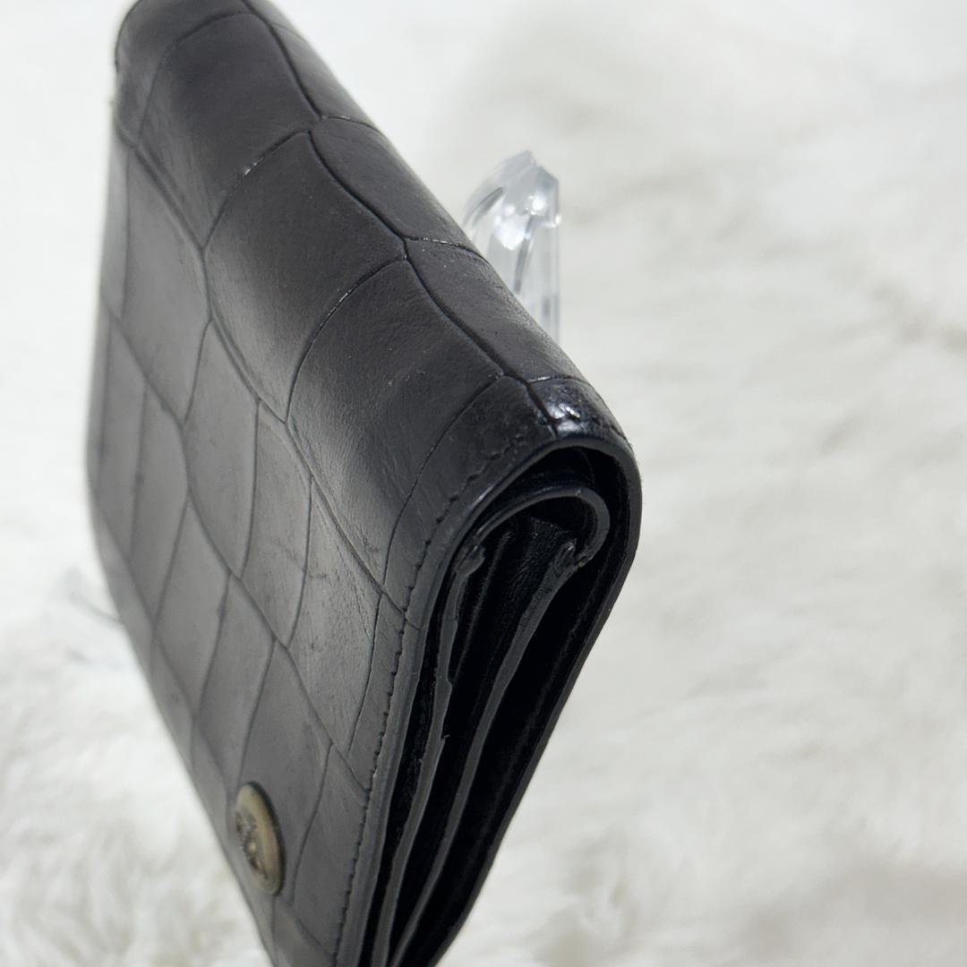 ヴィヴィアンウエストウッド 2つ折り財布 クロコ 型押し 黒