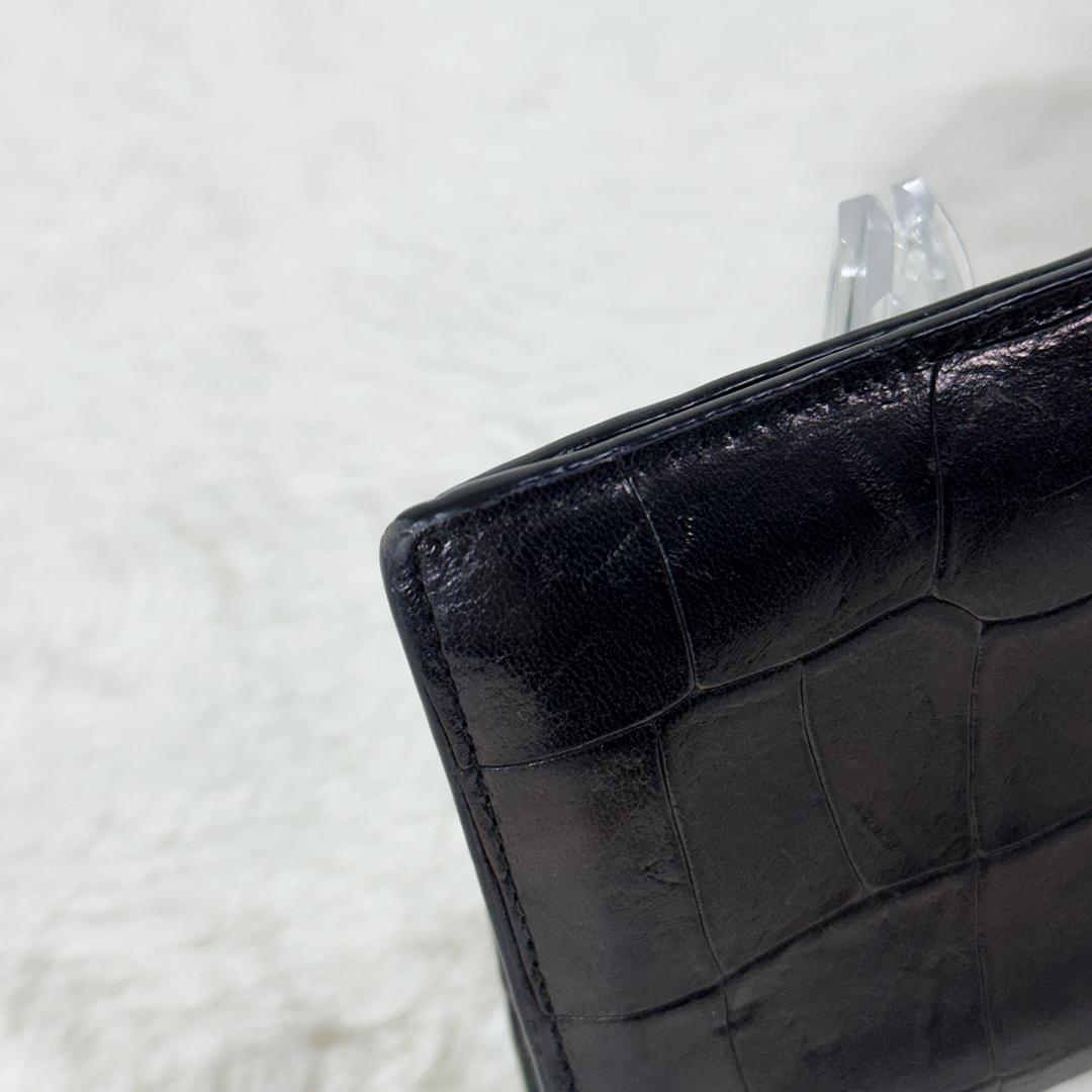 ヴィヴィアンウエストウッド 2つ折り財布 クロコ 型押し 黒