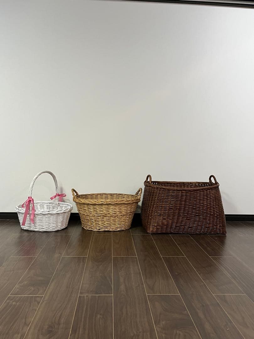 大きいかご　3点セット　籐のかご　ラタン