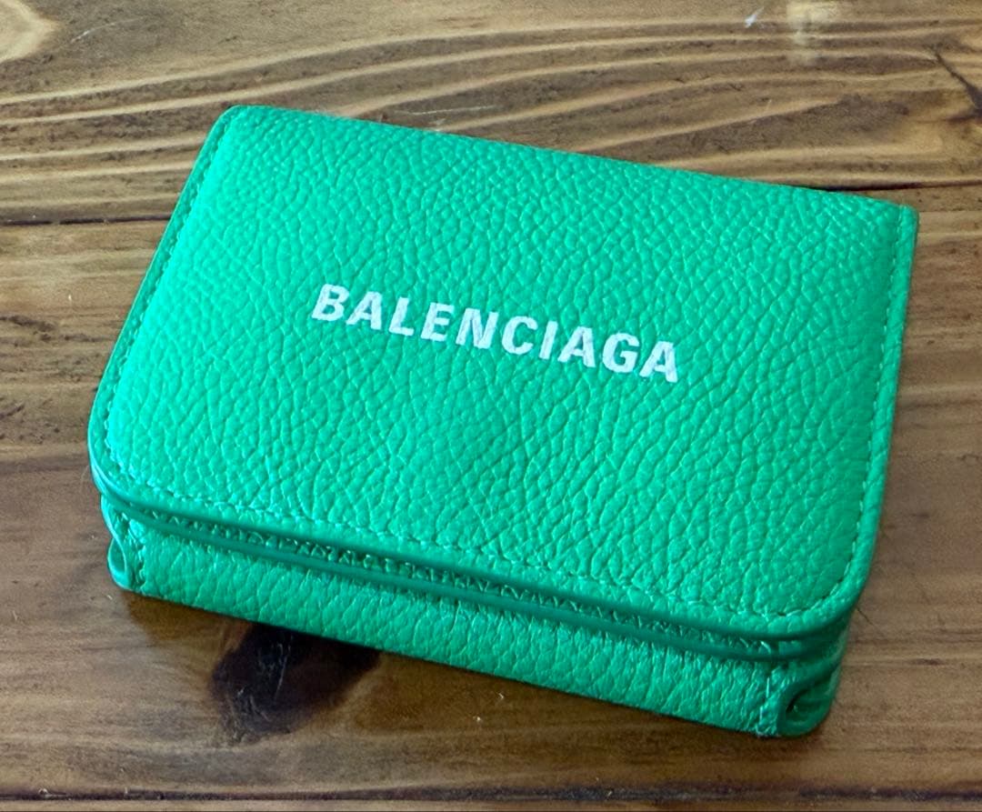 BALENCIAGA 三つ折り財布 キャッシュミニ グリーン