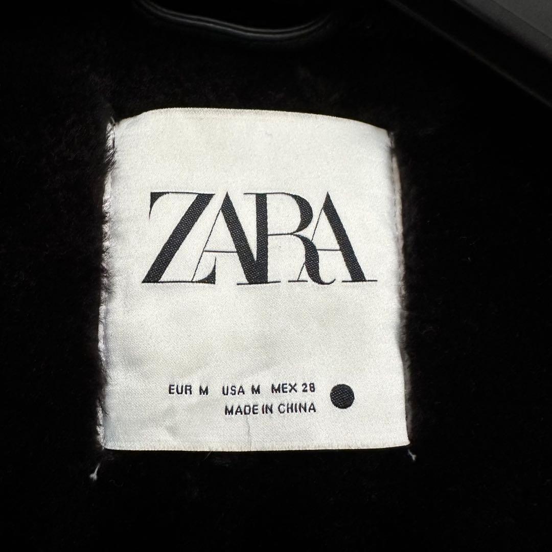 ザラ ダブルフェイスジャケット ダブルライダースジャケット　肉厚 黒 L相当