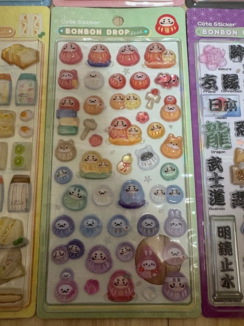 正規品 ボンボンドロップシール 和柄 新品 新作 だるま たまごサンド 等6種類