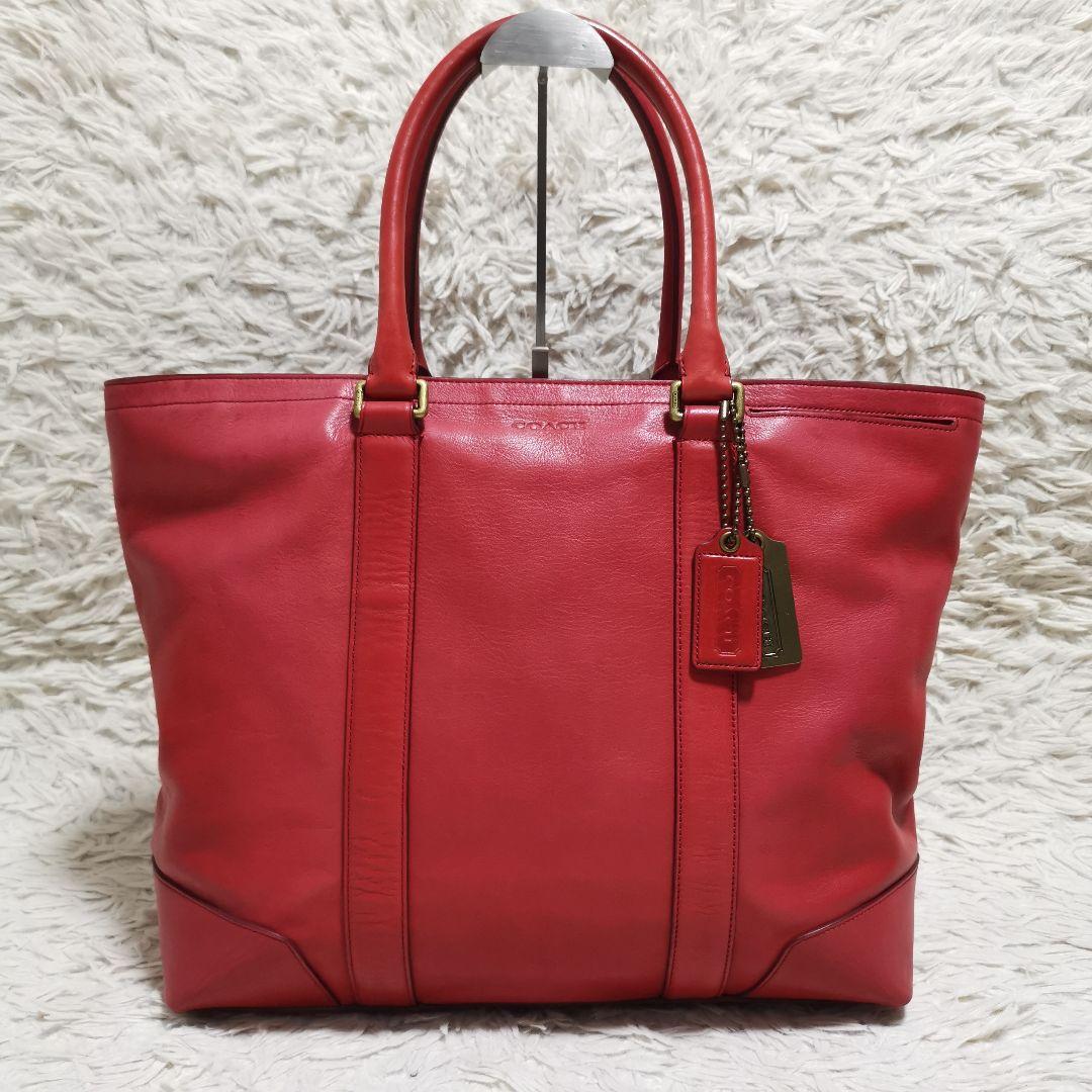 COACH トートバック ロゴ刻印 ゴールド金具 レザー