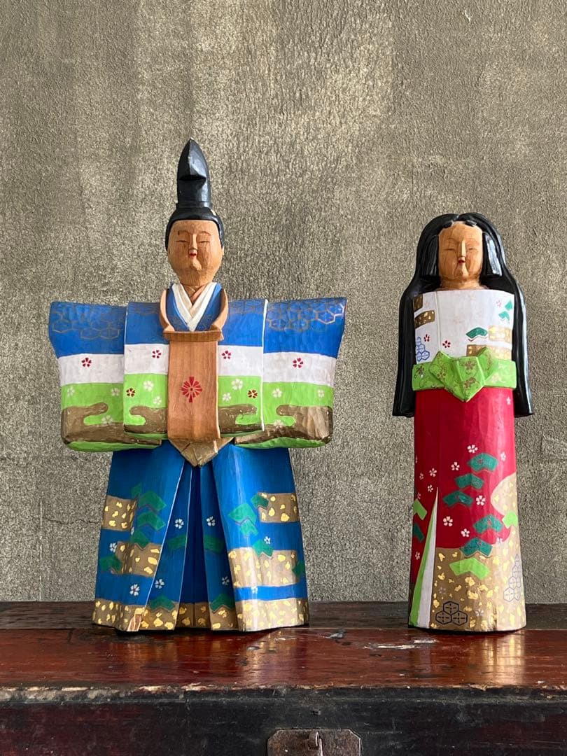 木彫 一刀彫 立ち雛人形／雛祭り 桃の節句 奈良一刀彫 井波彫刻 伝統工芸 民藝