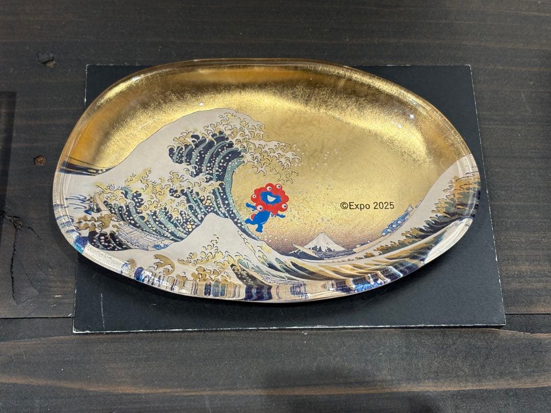 箔一　ミャクミャク　ガラストレー　会場限定　葛飾北斎　神奈川沖浪裏　大阪万博