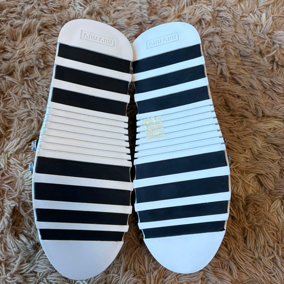 【未使用】MIUMIU ミュウミュウ ロゴ ビジュー スニーカー 38.5