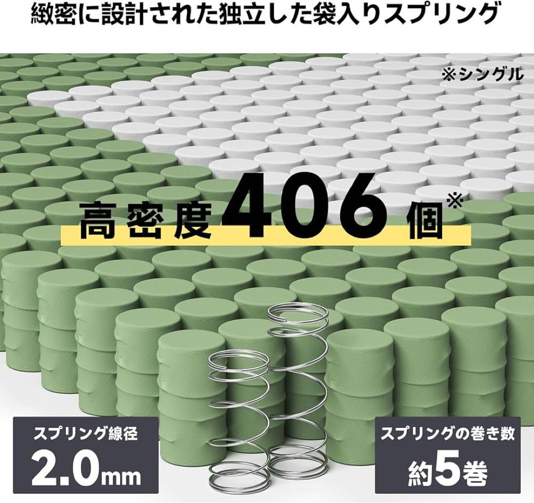 [HCO]極暑マットレス シングル 22cm 高反発静音(ブラック)