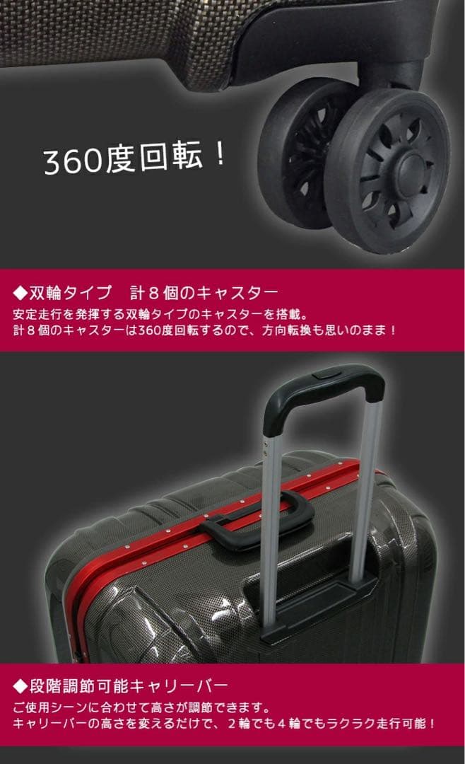未使用 siffler スーツケース 56L TSA搭載 カーボンネイビー