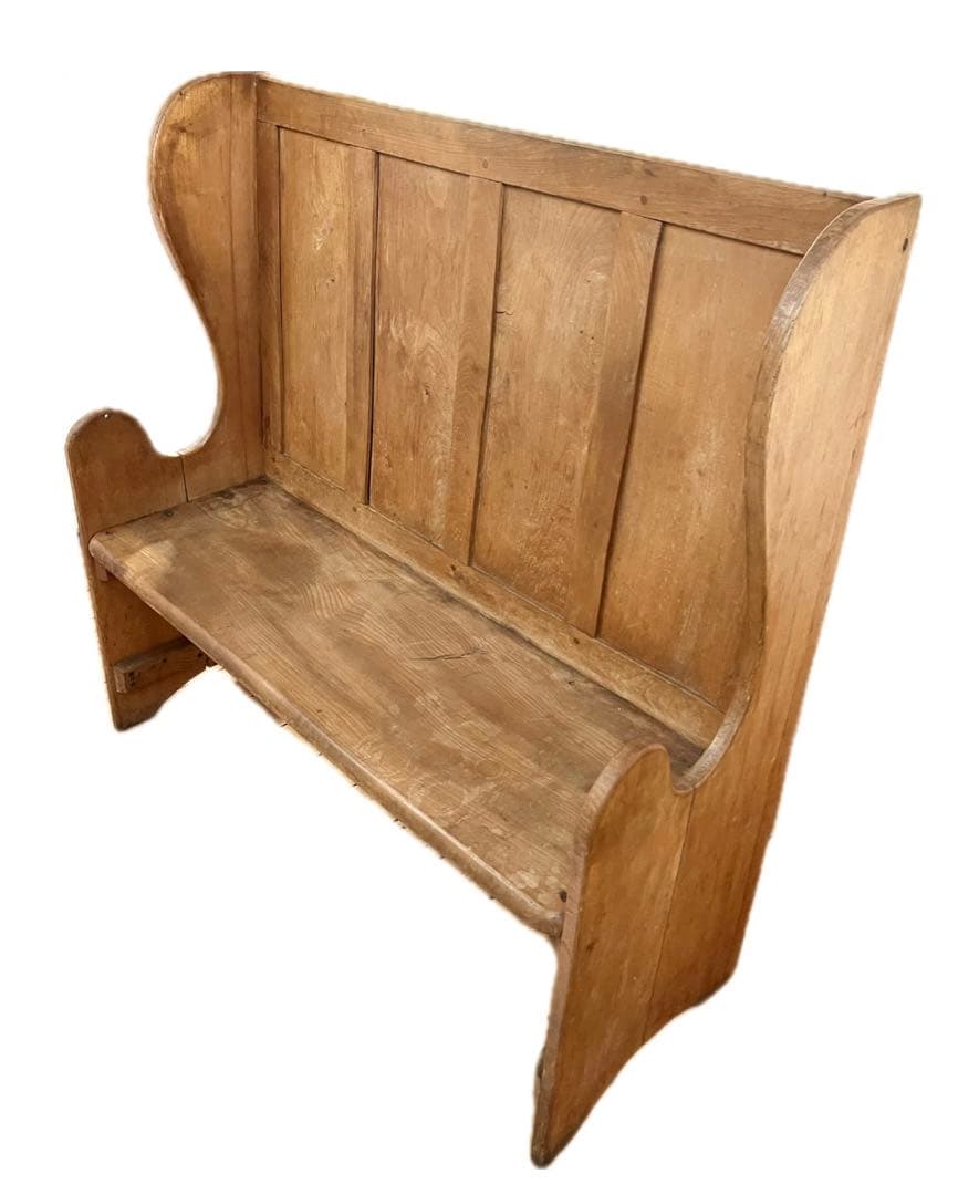 19世紀 イギリスアンティーク オールドパイン チャーチベンチ