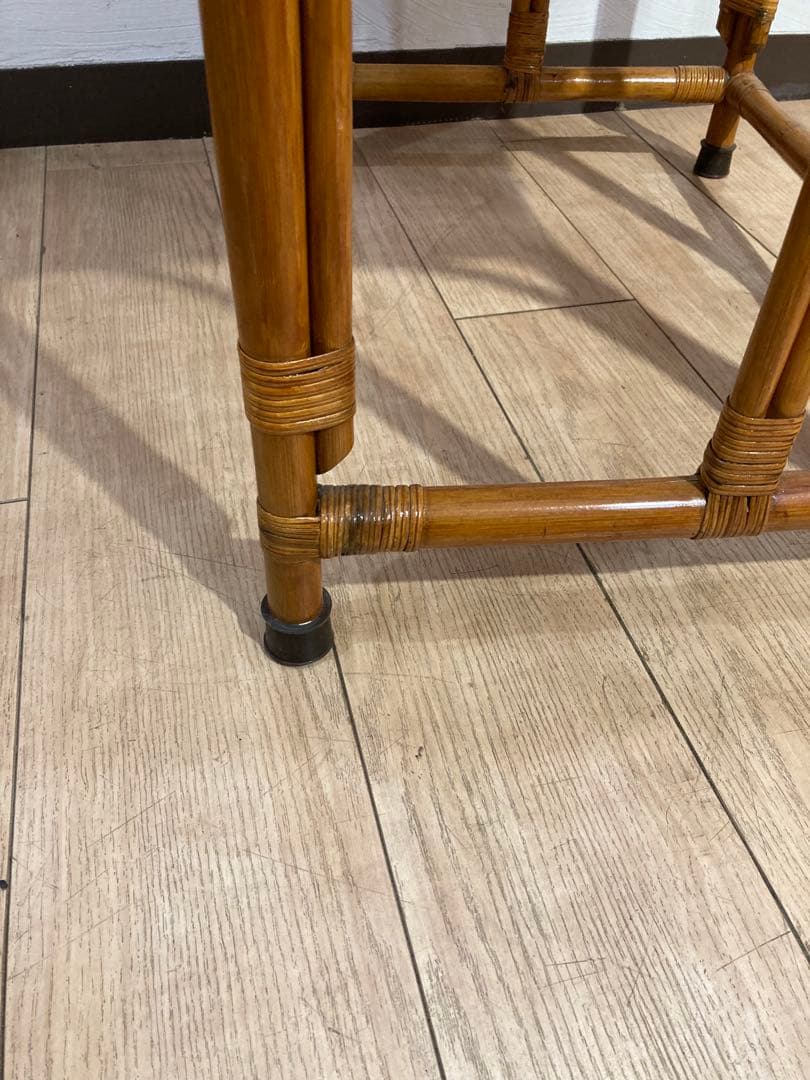 ラタン製　ドレッサー　机　椅子セット　昭和レトロ　ビンテージ