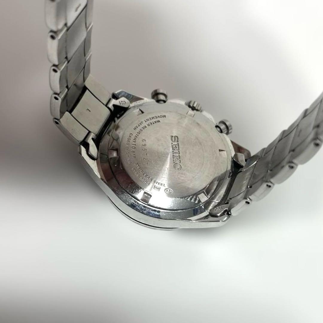 【稼働美品】SEIKO クロノグラフ ブラック 8T63-00d0