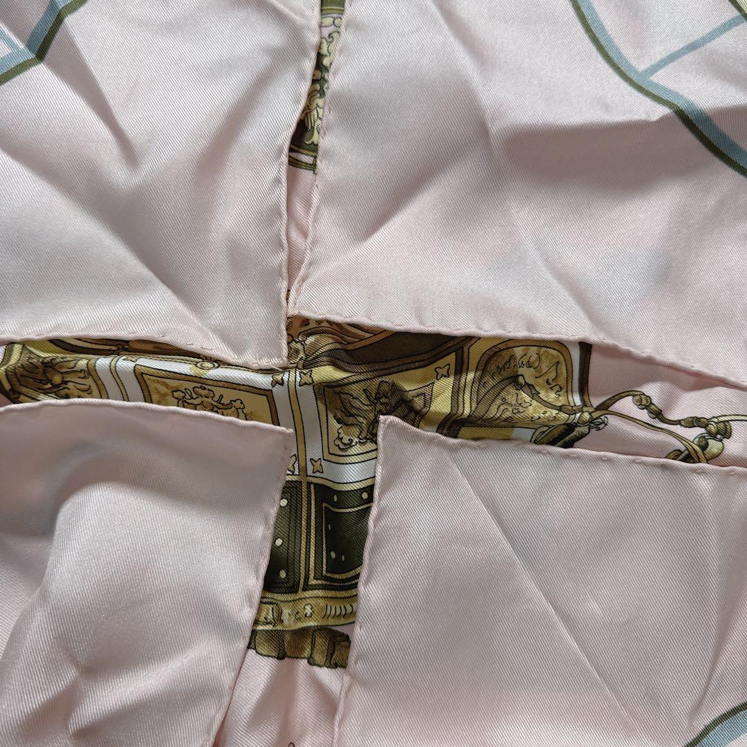 HERMES エルメス スカーフ カレ90 シルク SPRINGS ピンク