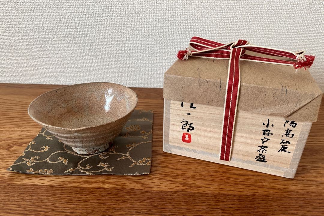崎陽高麗 小井戸茶碗 （川瀬 隆一郎作）共箱 【茶道用抹茶碗】