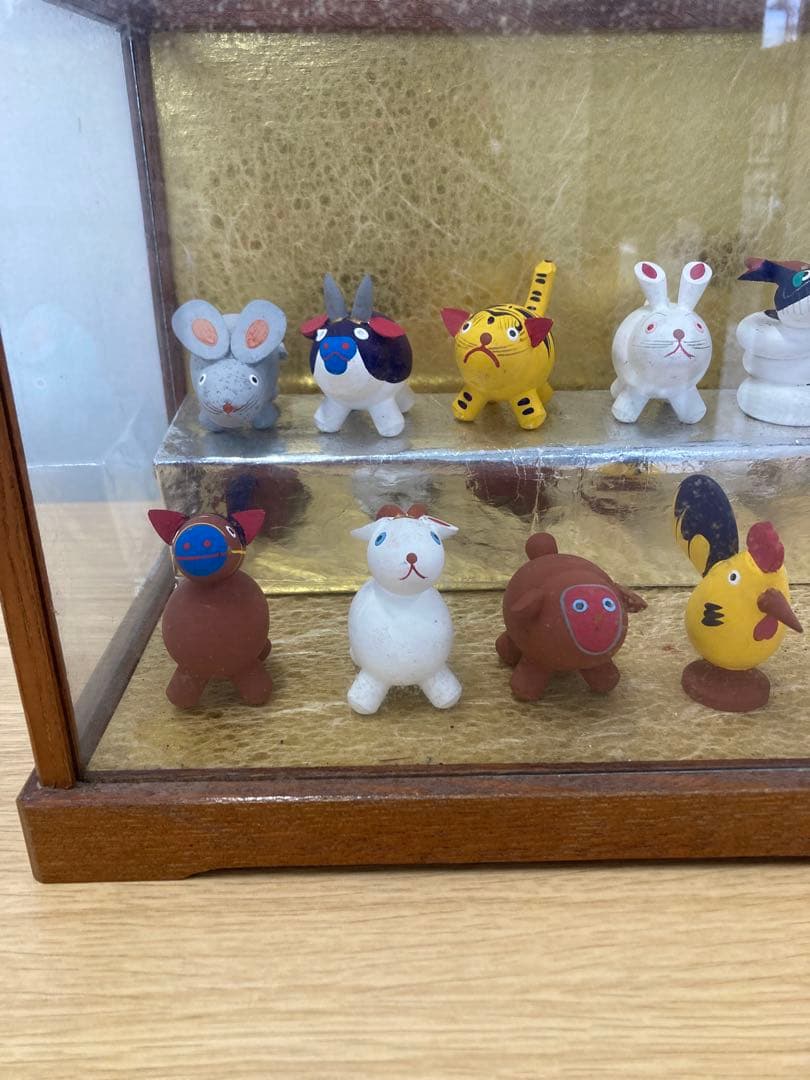 値下げ！おぐら屋　干支人形　オリジナル木箱入り　木彫 十二支　鳥取伝統工芸品