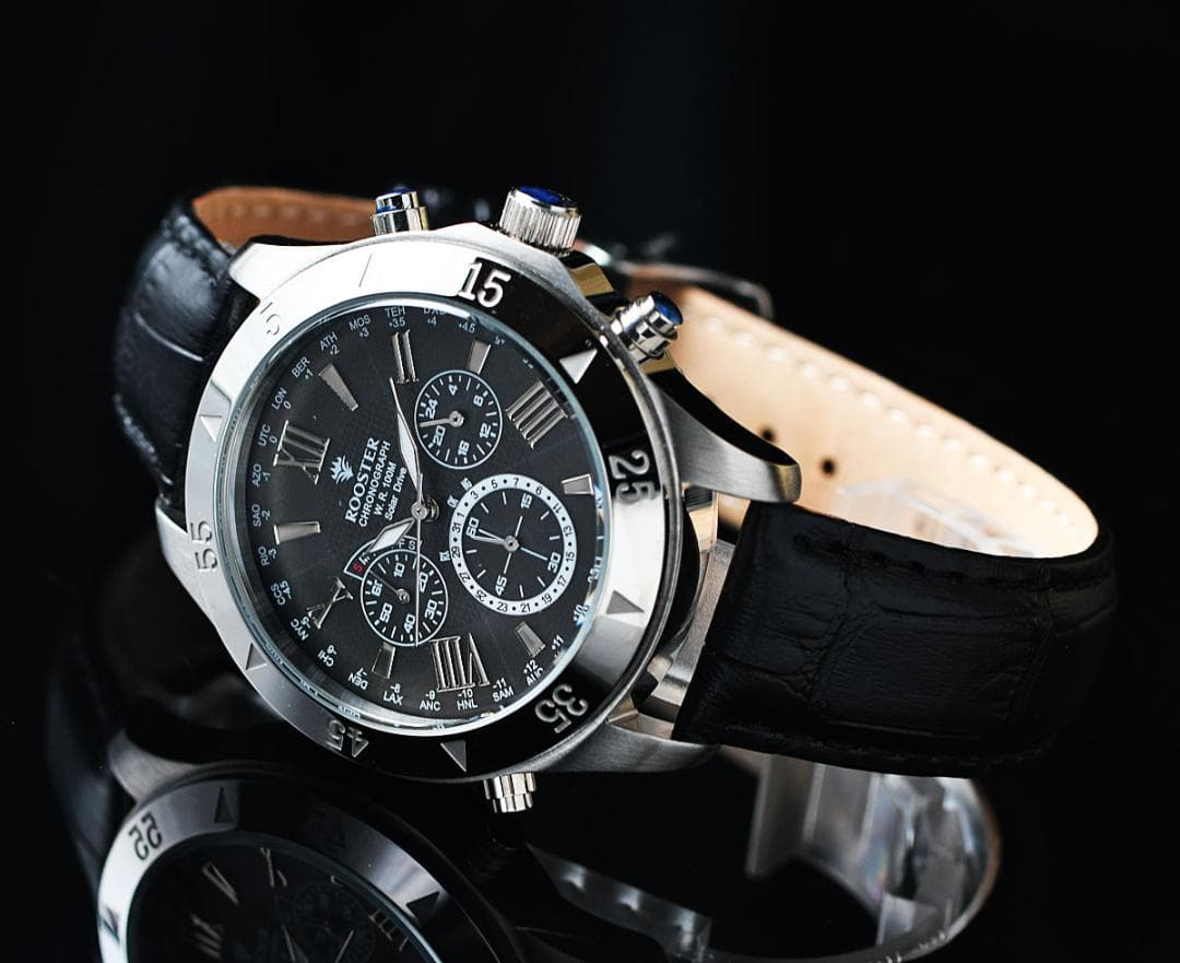 電波ソーラー腕時計100m防水メンズ新品未使用 本革ベルト世界限定500本