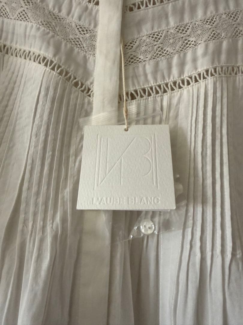 Laubeblanc Pin-tuck Lace Mini Dress　ホワイト