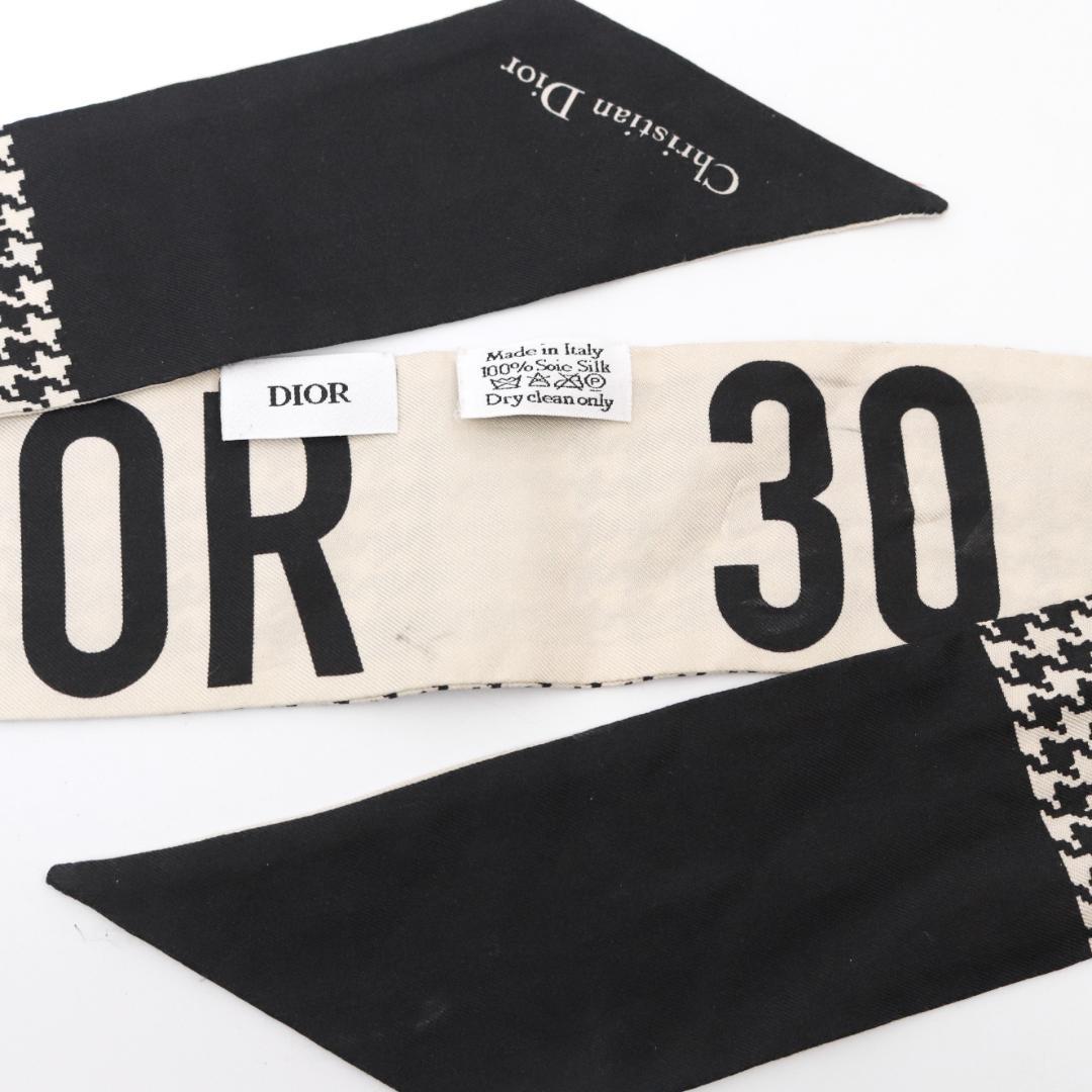 DIOR ディオール ミッツァ スカーフ　シルクツイル 　千鳥格子　ベージュ