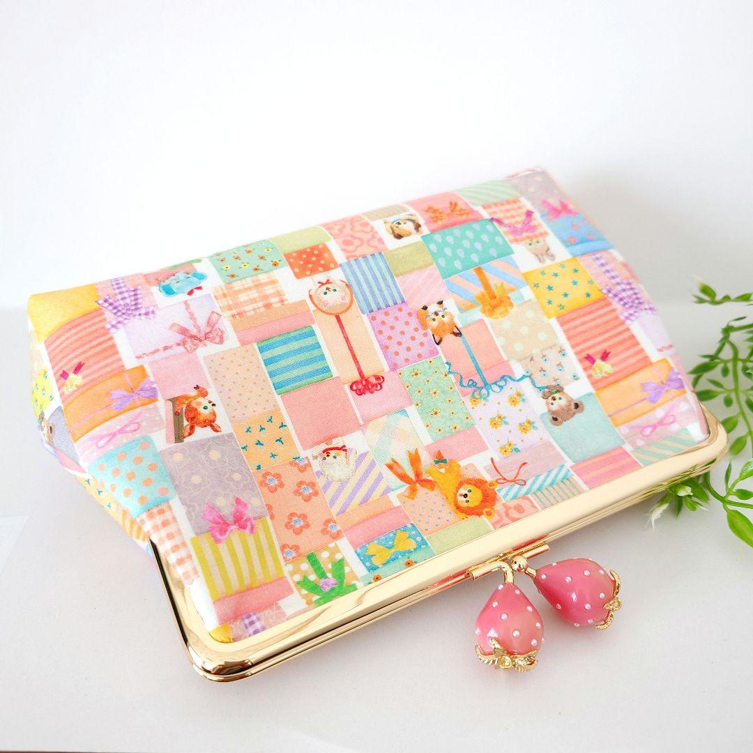 うさこ〜 ハンドメイド ユキエモン がま口ポーチ 3点 ✿パズル ピンク