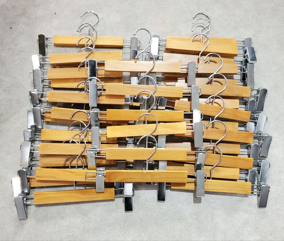 木製ボトムスクリップハンガー お得のまとめ売り50本セット 備品パンツスカート