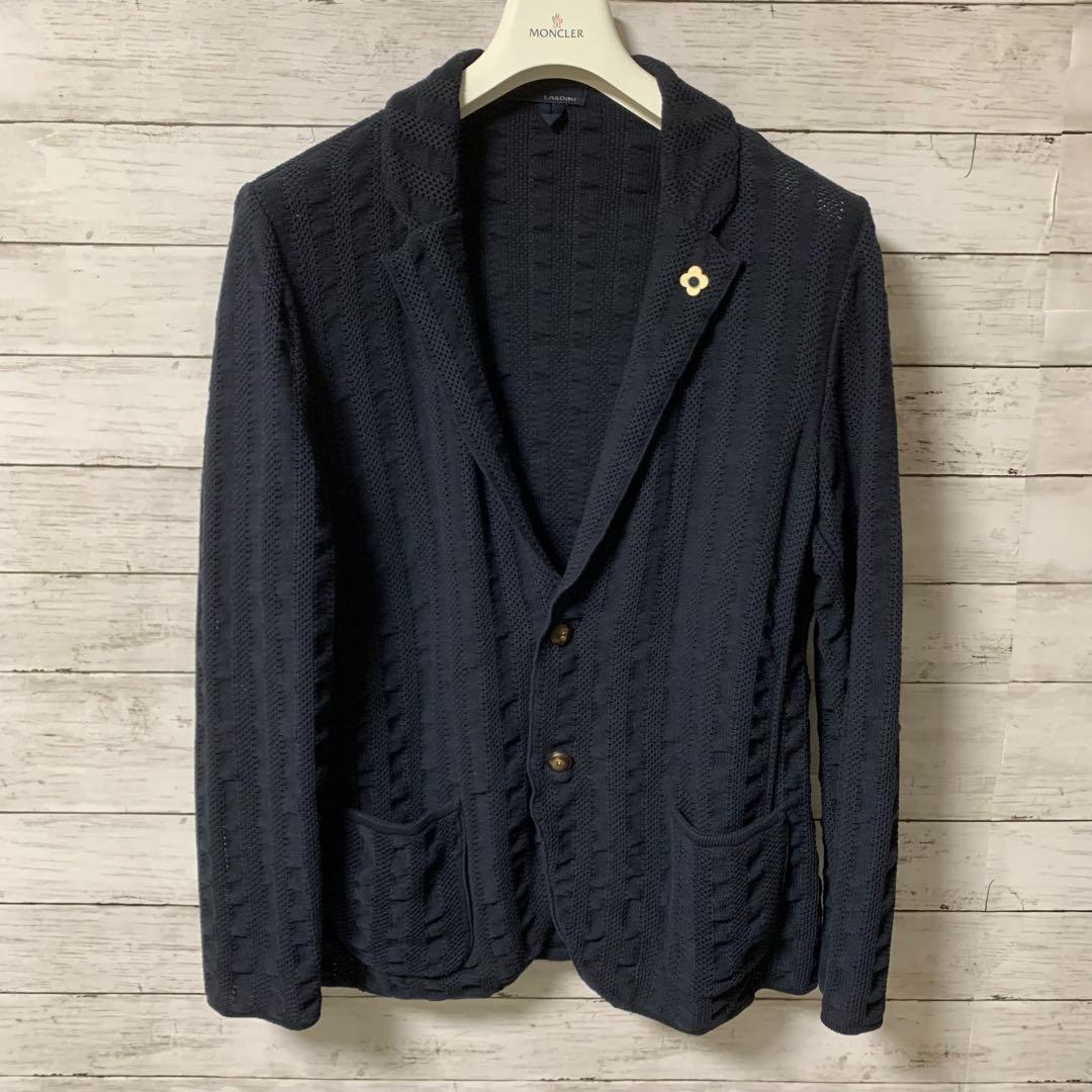 LARDINI ラルディーニ　コットンカーディガン　サマー ネイビー 52