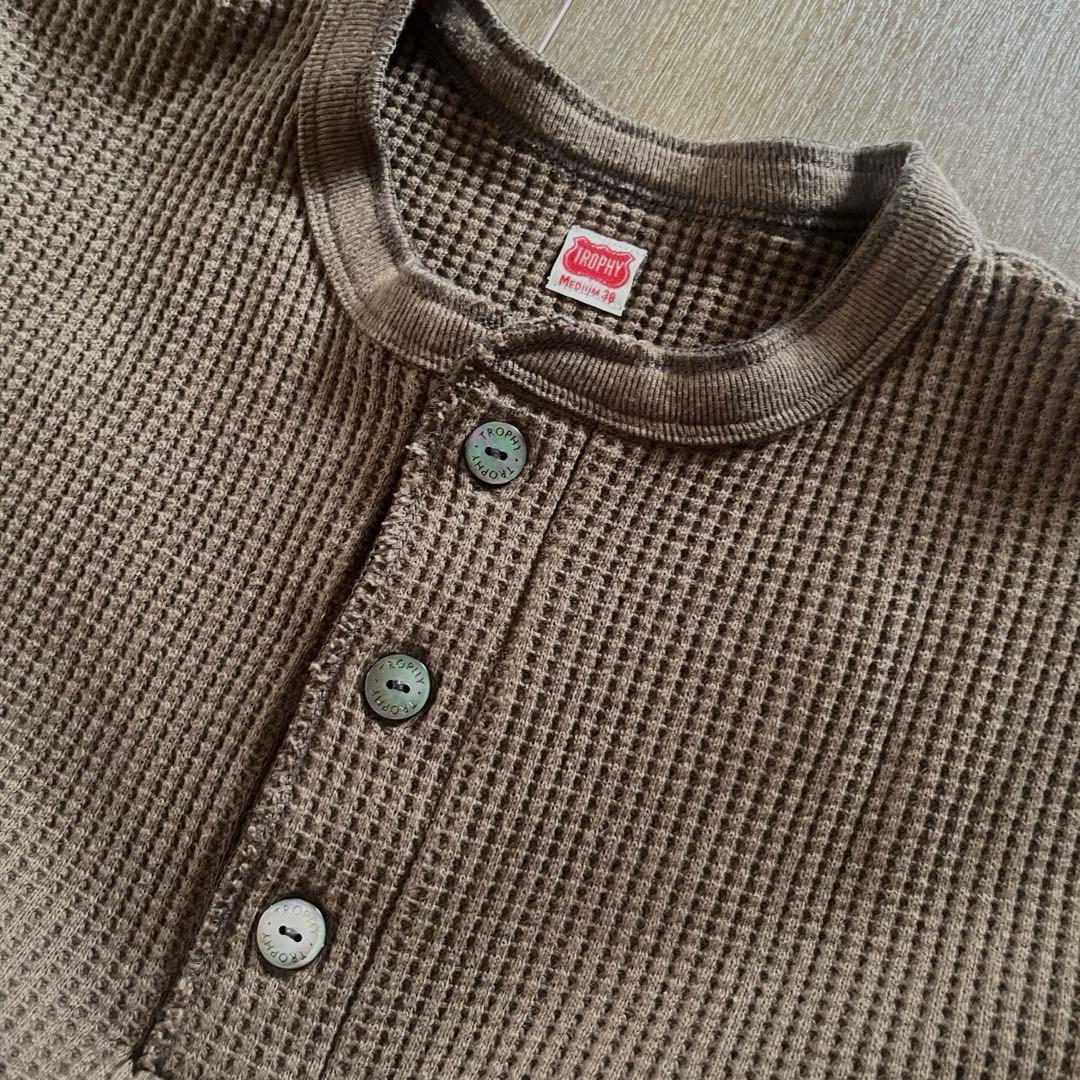 【気まぐれお値下げ中】ヘビーワッフルミルヘンリーネックロングスリーブTee