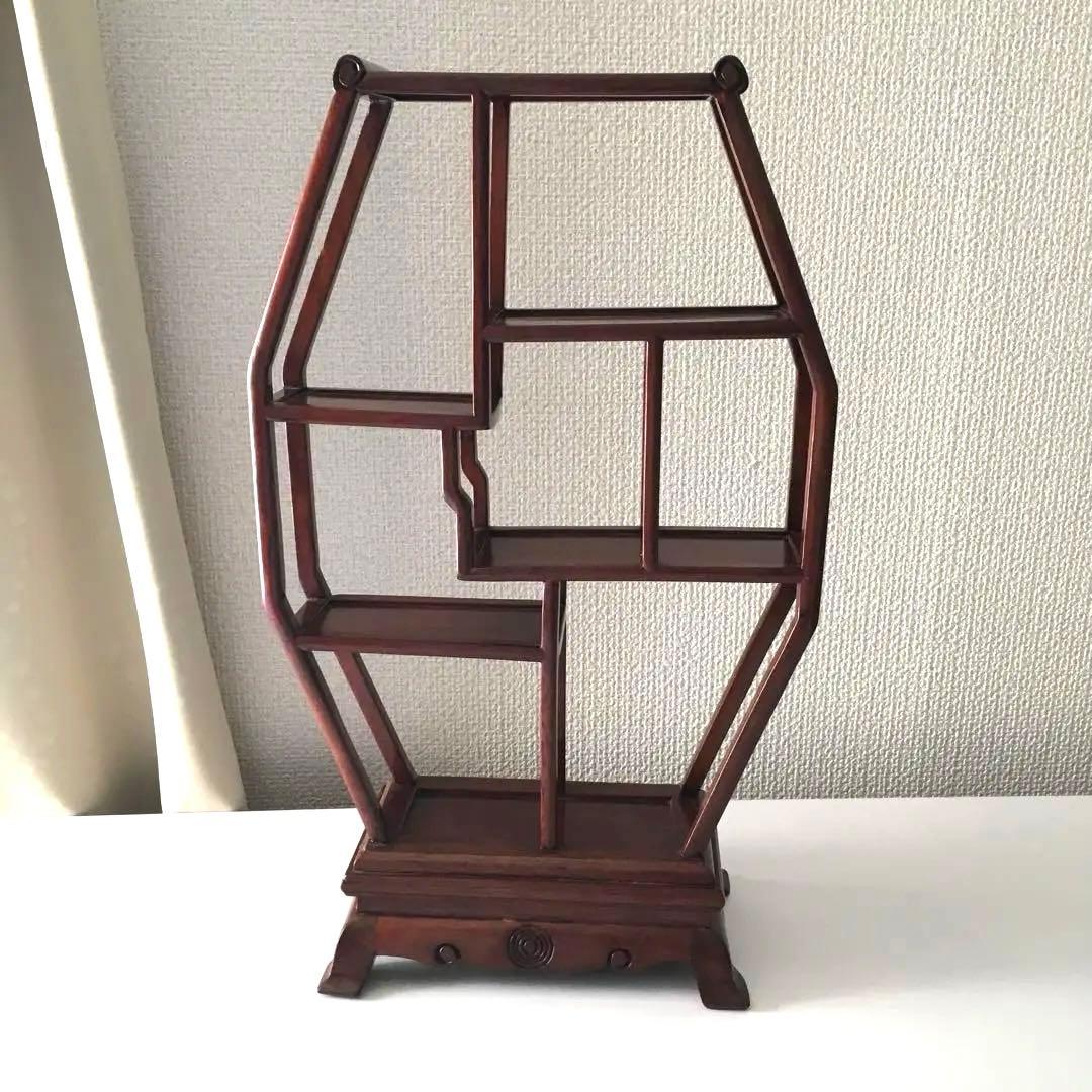 和風　飾り棚　和棚　和モダン　変形棚　彫刻　アンティーク棚　和モダン　和カフェ