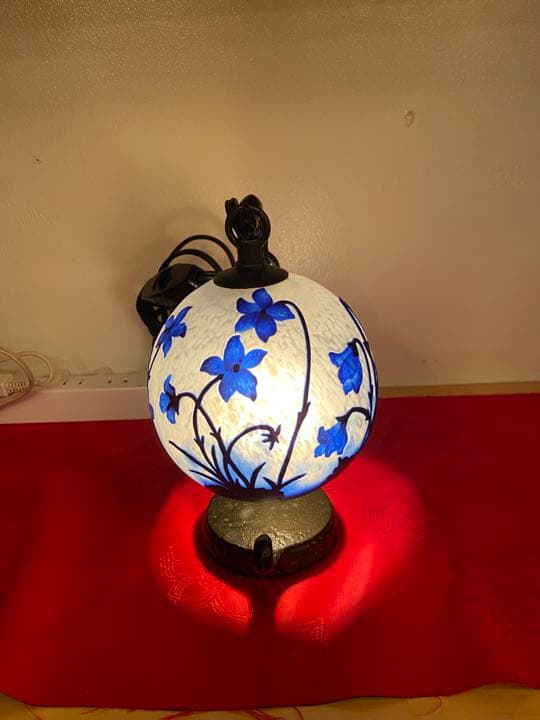 美品 ガレ風 ガレ風ランプ ガレ調ランプ アンティークランプ