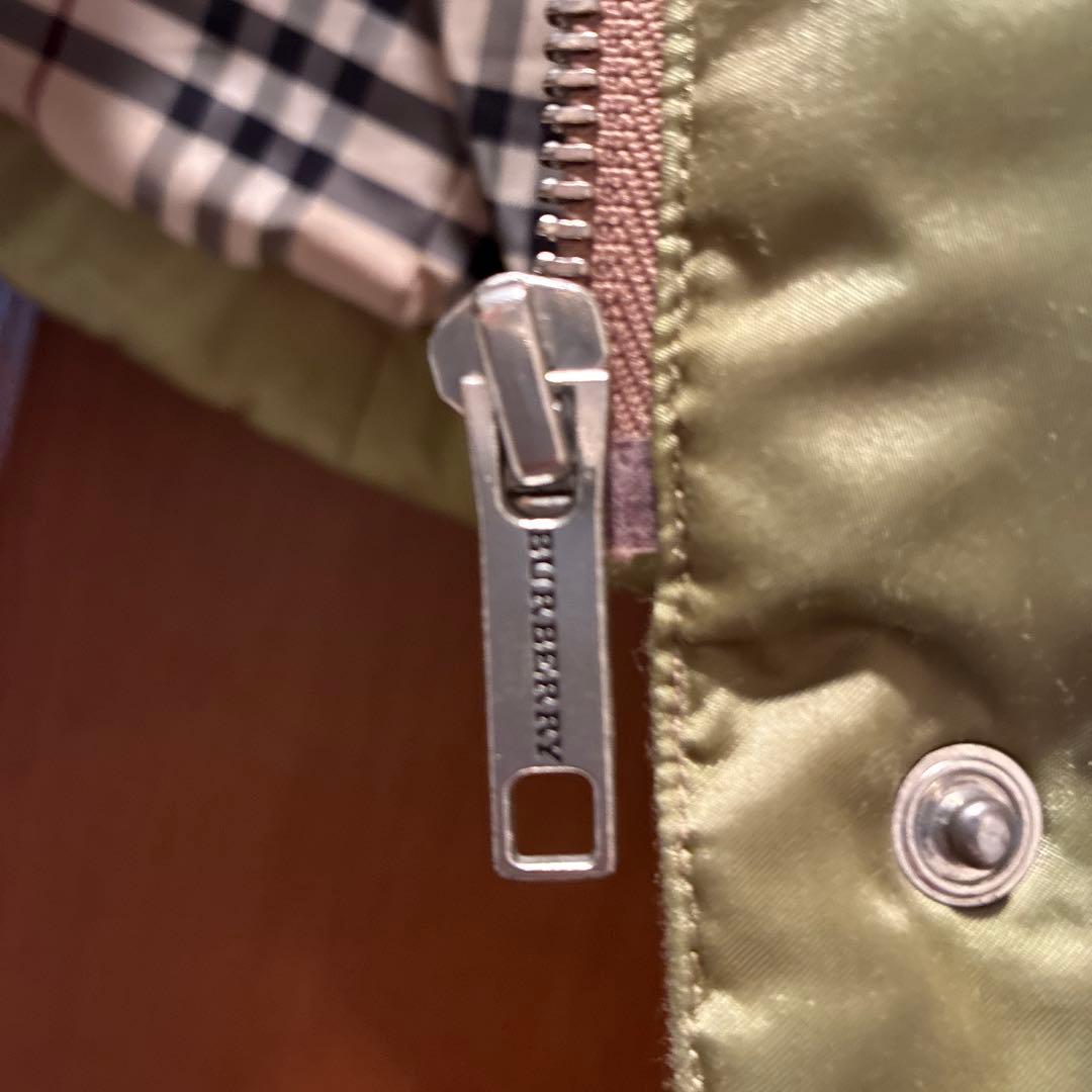 バーバリーロンドン　ダウンコート　46 カーキ　ゴールド　フォックスファー