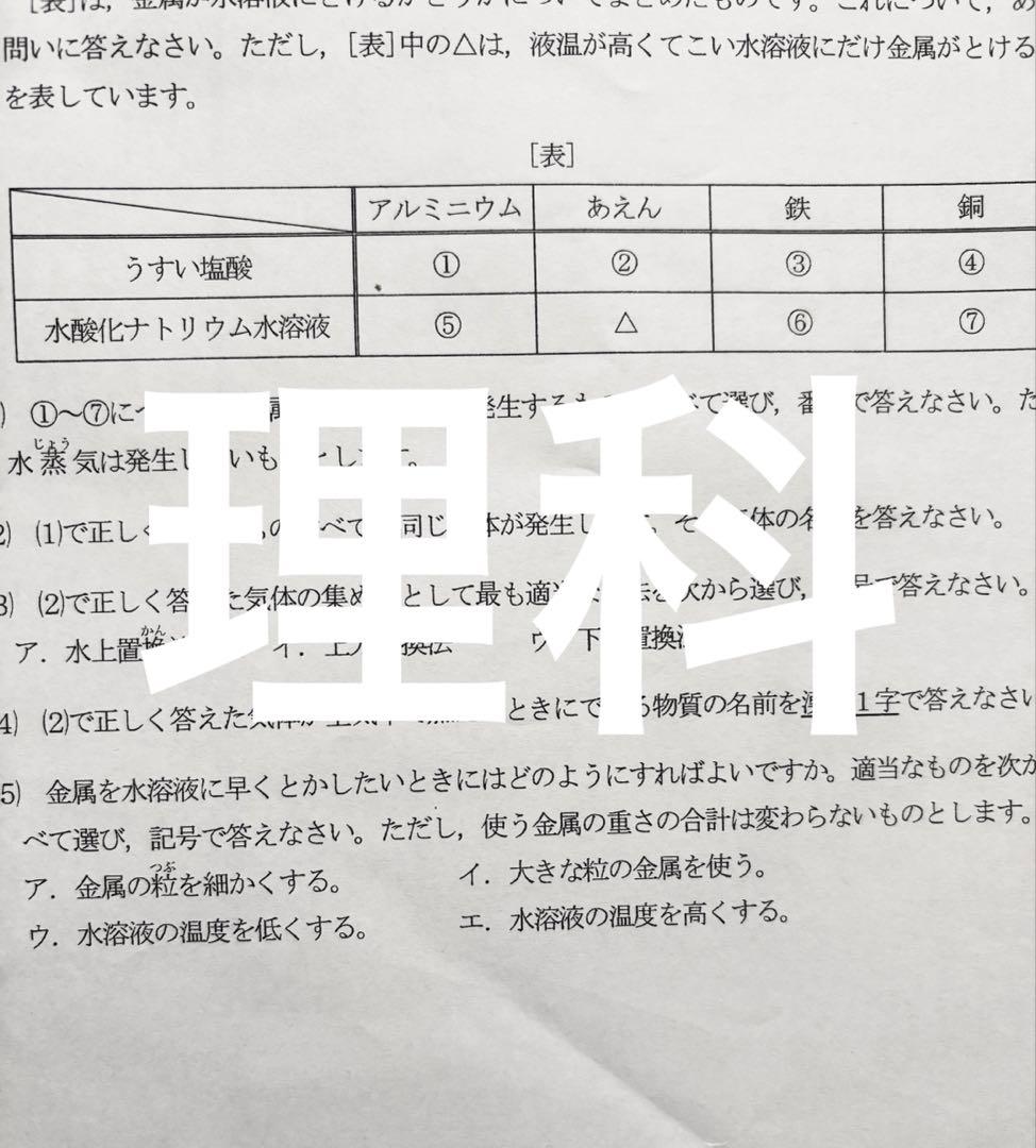 最新版　2025年度　小6 Sクラス復習テスト 浜学園　理科