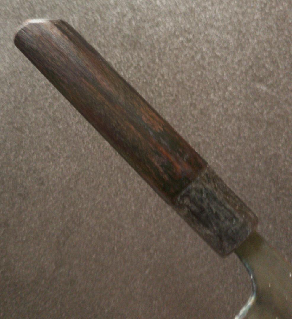 白紙1号 黒打 万能包丁 150㎜ G8041 焼柄 月光作　手作り