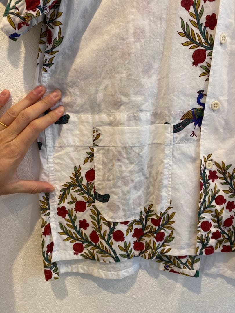 超美品 ENGINEERED GARMENTS 半袖シャツ S 孔雀　ガーメンツ