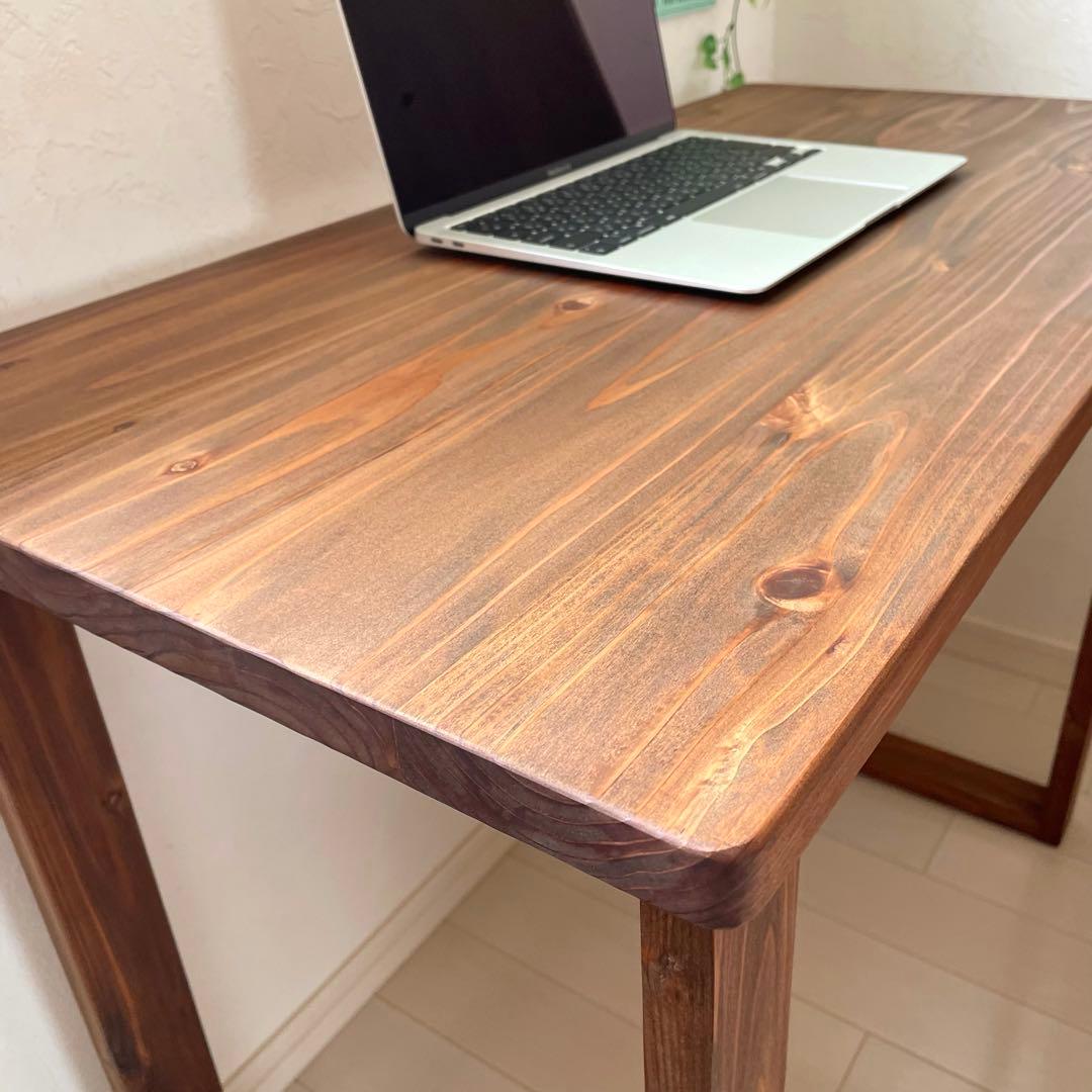 天然木 無垢テーブル 90×45cm パソコンデスク 机 作業テーブル 勉強机