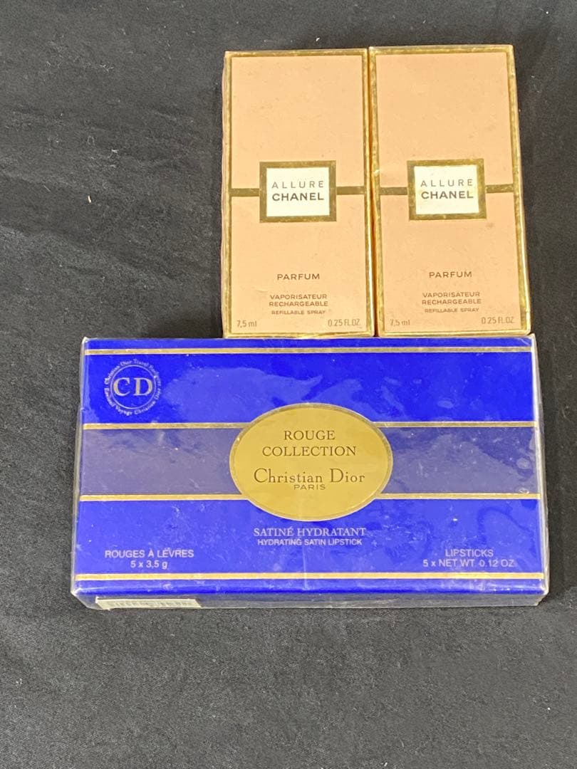 未開封CHANEL ALLURE香水7.5ml×2+DIOR口紅 3点