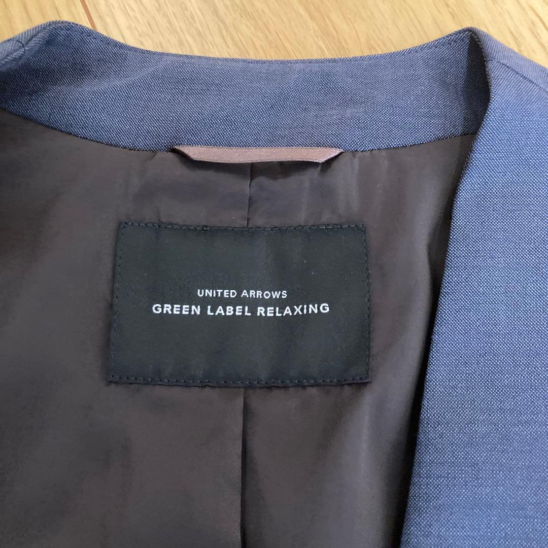 green label relaxingネイビーパンツスーツ38クリーニング済