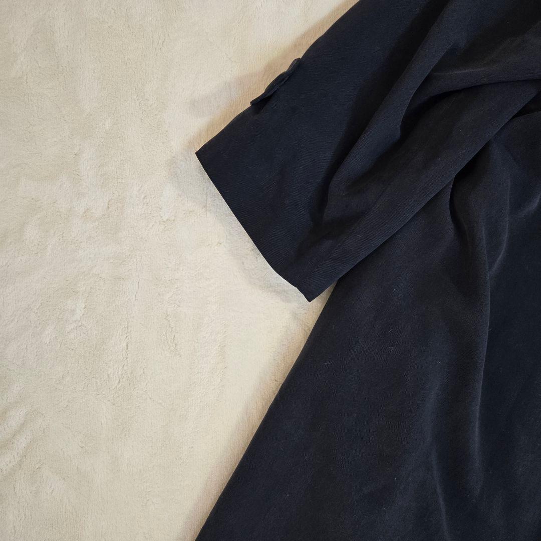 ​【極上の艶】アクアスキュータム シルク100% ステンカラーコート ライナーL