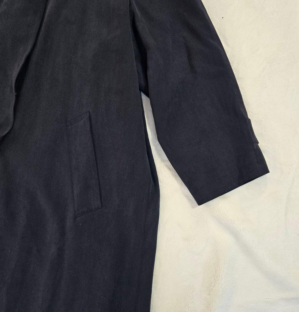 ​【極上の艶】アクアスキュータム シルク100% ステンカラーコート ライナーL