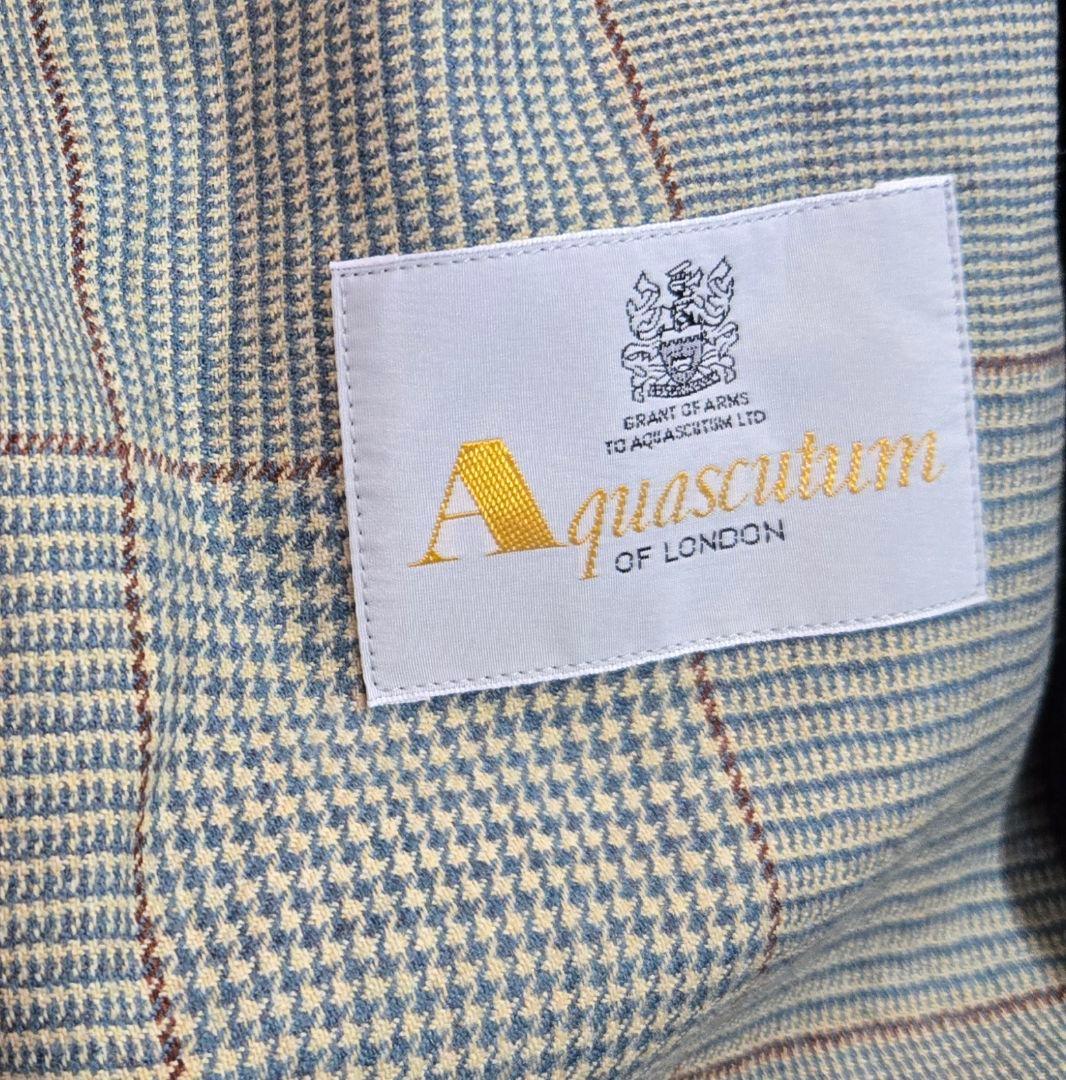 ​【極上の艶】アクアスキュータム シルク100% ステンカラーコート ライナーL