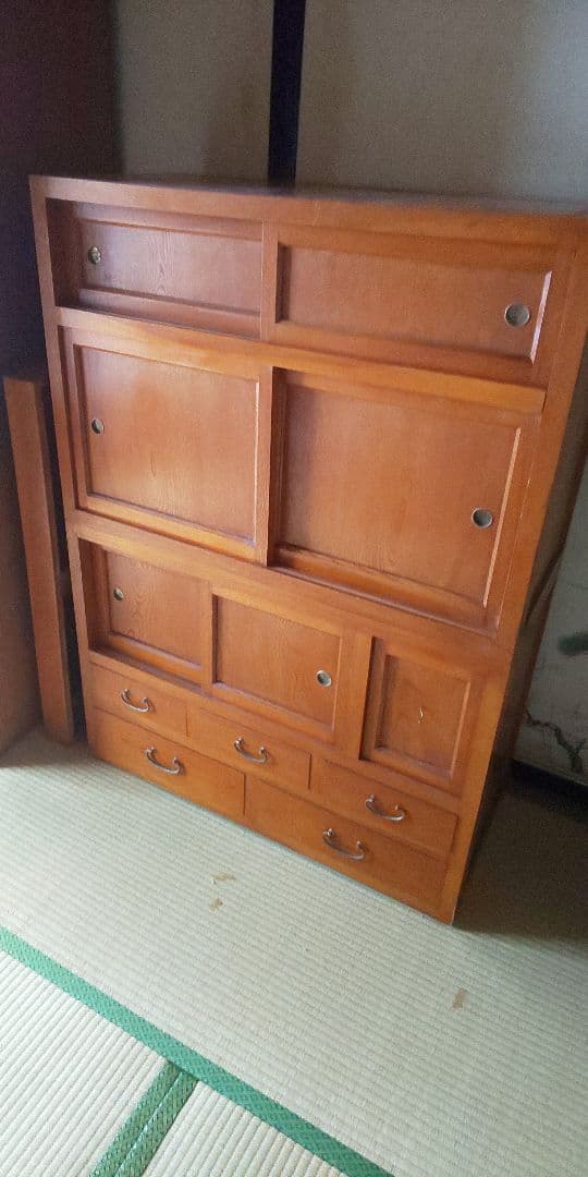 長野市内引取り可 茶箪笥 茶棚 たんす 収納家具 飾り棚 骨董品 レトロ