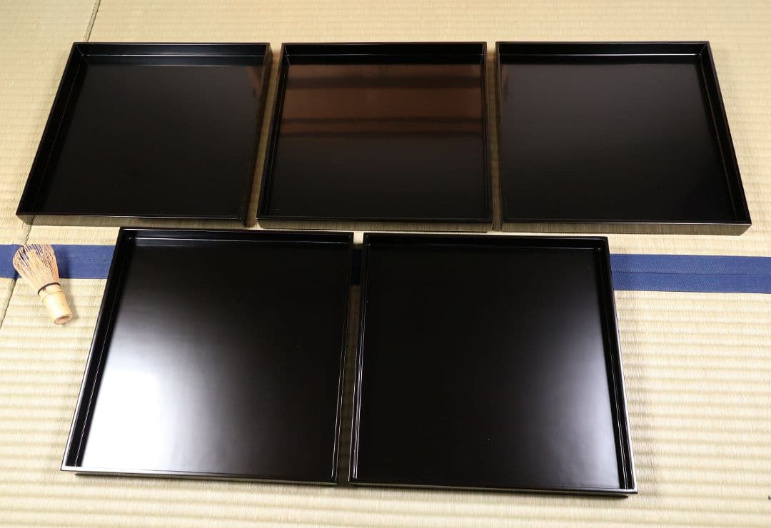 良好 懐石道具一式 木製漆器 各種椀 引き盃 盃台 折敷 四方膳 欅 CM183