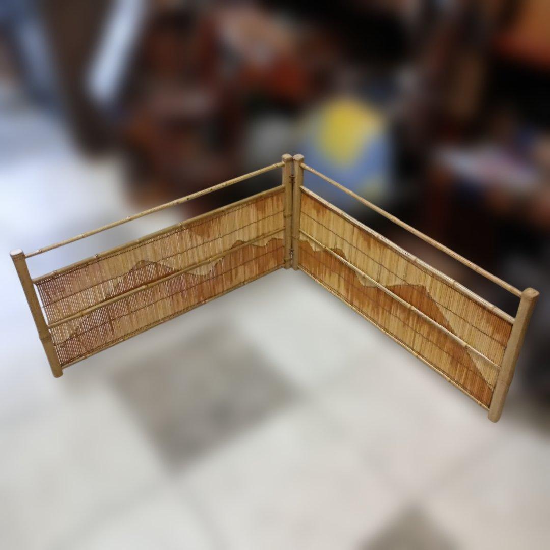 4941)茶道具　竹峰作「銘竹東山」/銘竹風炉先屏風　江戸間