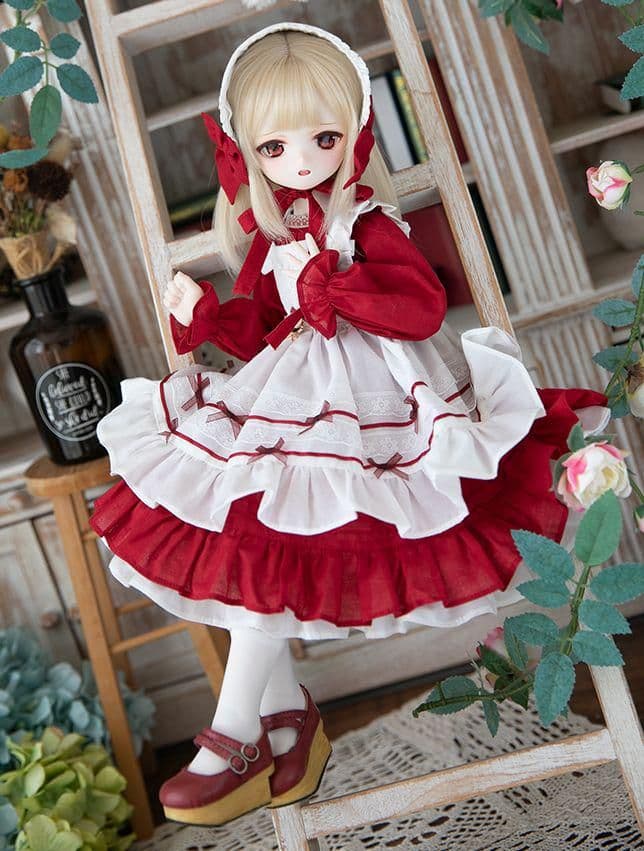 A28 BJD 1/4 ドール 衣装 人形服 メイド服 5点セット ハンドメイド