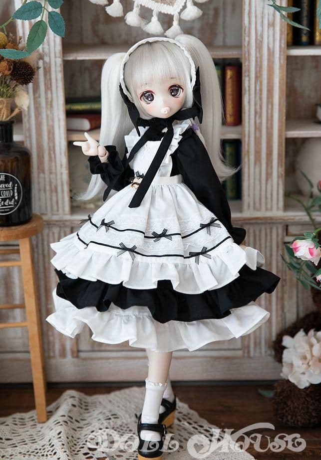 A28 BJD 1/4 ドール 衣装 人形服 メイド服 5点セット ハンドメイド