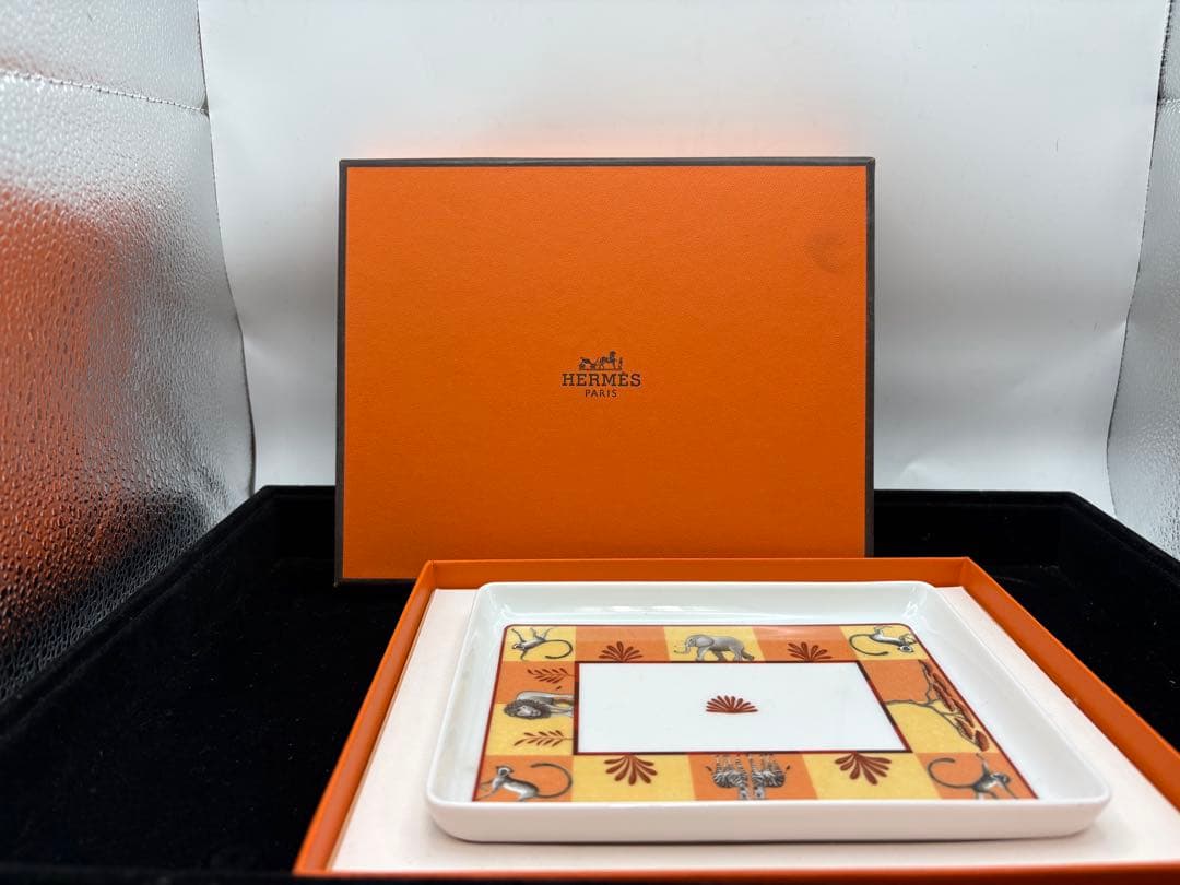 【美品】エルメスアフリカスクエアプレート角皿トレイ 皿