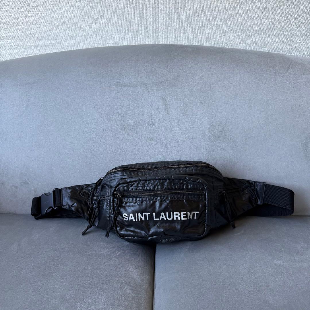 サンローランヌックスナイロン ウエストポーチ ボディバッグ ブラック