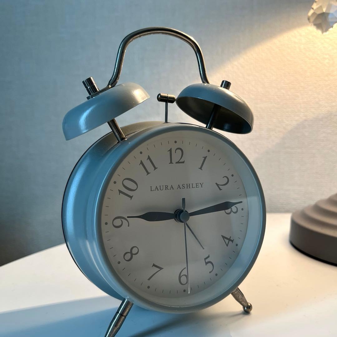 ローラアシュレイ　目覚まし時計　グレー