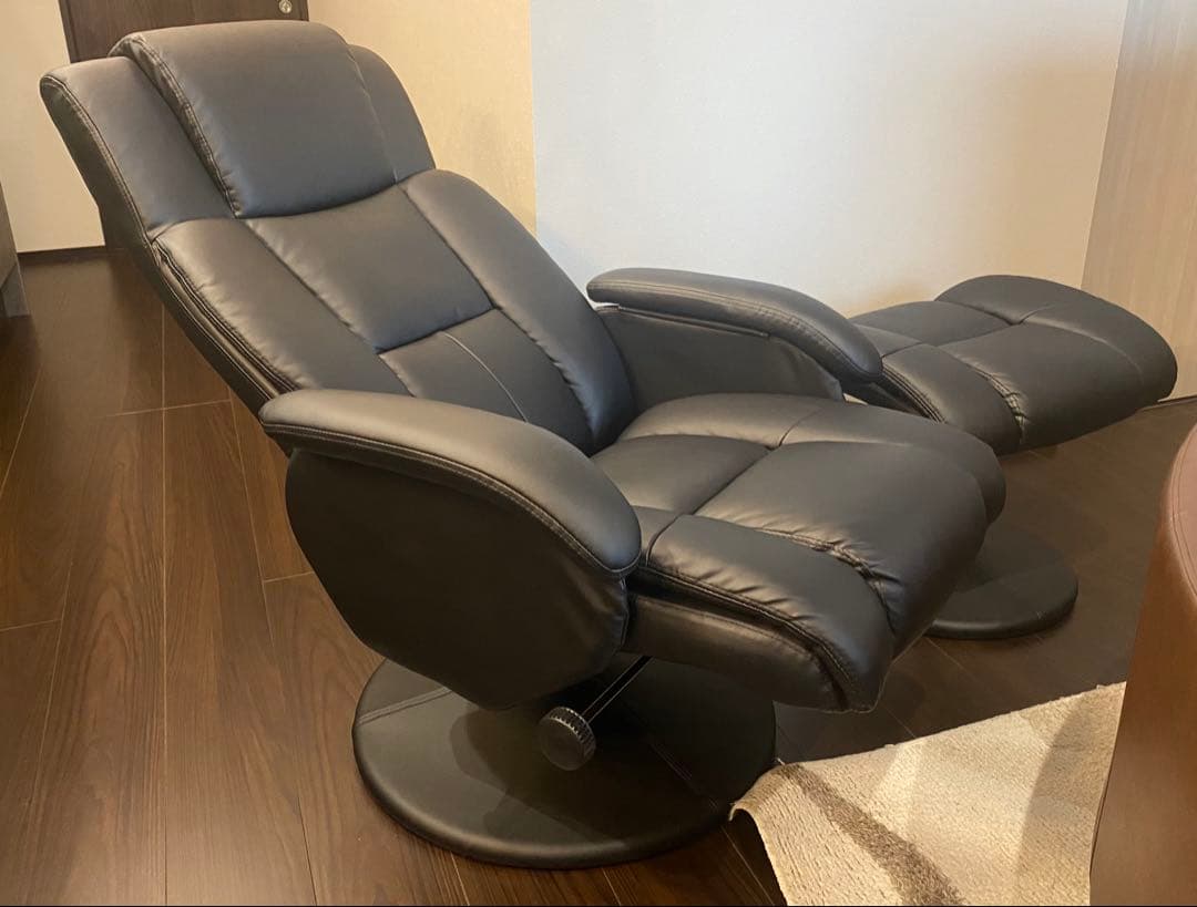 【引き取り限定】東馬 リクライニングチェア パーソナルソファ オットマン付き