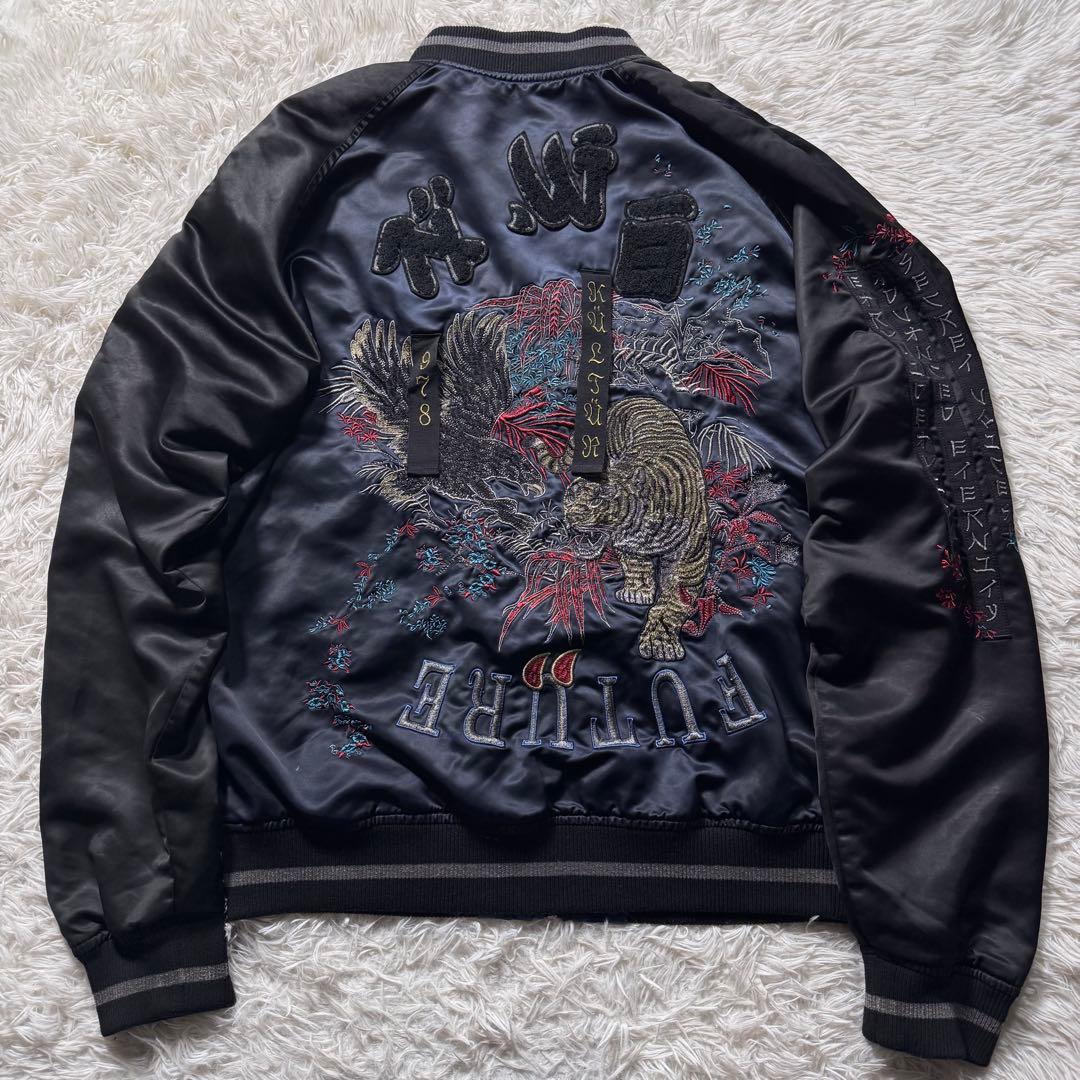 S*m様 極美品/L✨DIESEL スカジャン　リバーシブル　刺繍　虎　鷹