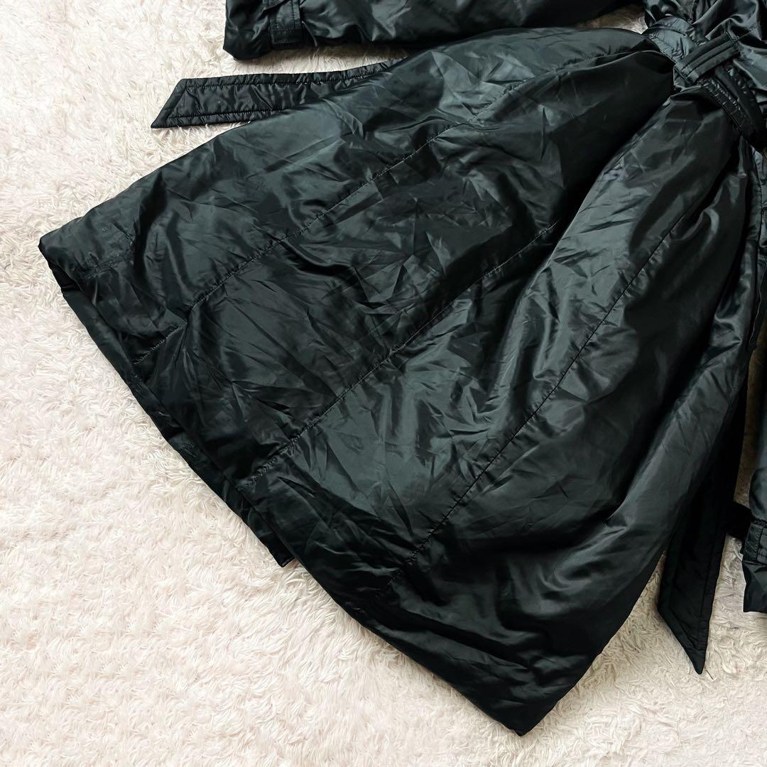 ✖︎ セオリー ダウンコート ロング ラクーンファー ベルト 黒 ブラック L