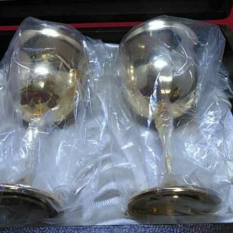 １１８０蔵出し　２４ＫＧP　置物用　グラス２セット　も超豪華